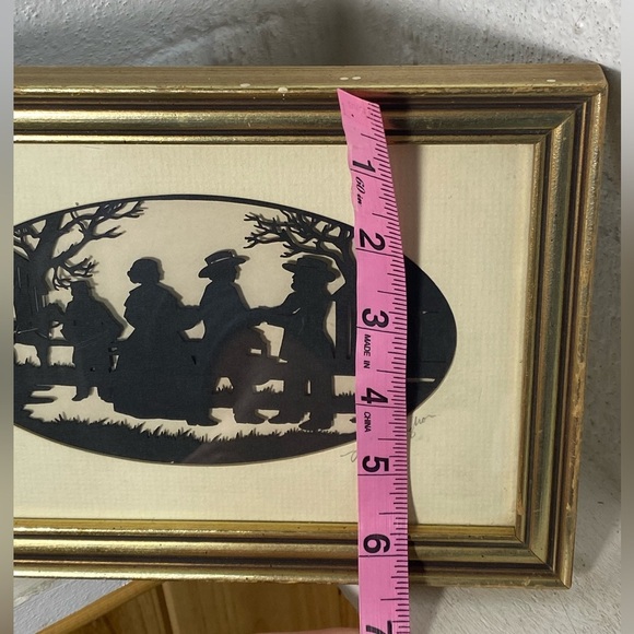 NEL LAUGHON SILHOUETTE CUT ORIGINAL QUAKER SCENE PENCIL SIGNED - Picture 7 of 7